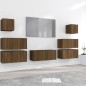 Set Mobili Porta TV 7 pz Rovere Marrone in Legno Multistrato Set Mobili Porta TV 7 pz Rovere Marrone in Legno Multistrato