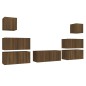 Set Mobili Porta TV 7 pz Rovere Marrone in Legno Multistrato Set Mobili Porta TV 7 pz Rovere Marrone in Legno Multistrato