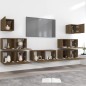 Set Mobili Porta TV 7 pz Rovere Marrone in Legno Multistrato Set Mobili Porta TV 7 pz Rovere Marrone in Legno Multistrato