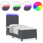 vidaXL Letto a Molla di con Materasso & Luce LED Grigio Scuro 80x200 cm Tessuto a Coste vidaXL Letto a Molla di con Materasso & Luce LED Grigio Scuro 80x200 cm Tessuto a Coste