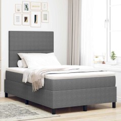 vidaXL Letto Box Spring con Materasso & LED Grigio 120x200 cm Tessuto Corduroy