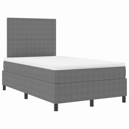 vidaXL Letto Box Spring con Materasso & LED Grigio 120x200 cm Tessuto Corduroy