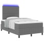 vidaXL Letto Box Spring con Materasso & LED Grigio 120x200 cm Tessuto Corduroy