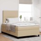 vidaXL Letto con Box Spring con Materasso & Luce LED Verde Grigio 120x200 cm Tessuto a Coste vidaXL Letto con Box Spring con Materasso & Luce LED Verde Grigio 120x200 cm Tessuto a Coste