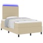 vidaXL Letto con Box Spring con Materasso & Luce LED Verde Grigio 120x200 cm Tessuto a Coste vidaXL Letto con Box Spring con Materasso & Luce LED Verde Grigio 120x200 cm Tessuto a Coste