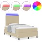 vidaXL Letto con Box Spring con Materasso & Luce LED Verde Grigio 120x200 cm Tessuto a Coste vidaXL Letto con Box Spring con Materasso & Luce LED Verde Grigio 120x200 cm Tessuto a Coste