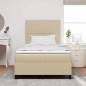 vidaXL Letto con Box Spring con Materasso & Luce LED Verde Grigio 120x200 cm Tessuto a Coste vidaXL Letto con Box Spring con Materasso & Luce LED Verde Grigio 120x200 cm Tessuto a Coste