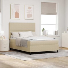 vidaXL Letto a Molle con Materasso & Luce LED Verde Grigio 140x200 cm Tessuto in Velluto a Righe