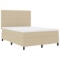 vidaXL Letto a Molle con Materasso & Luce LED Verde Grigio 140x200 cm Tessuto in Velluto a Righe vidaXL Letto a Molle con Materasso & Luce LED Verde Grigio 140x200 cm Tessuto in Velluto a Righe