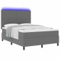 vidaXL Letto con rete e materasso & luce LED grigio 140x200 cm tessuto a coste