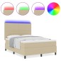 vidaXL Letto con Box Spring con Materasso & Luce LED Verde Grigio 140x200 cm Tessuto in Corduroy vidaXL Letto con Box Spring con Materasso & Luce LED Verde Grigio 140x200 cm Tessuto in Corduroy