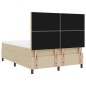 vidaXL Letto con Box Spring con Materasso & Luce LED Verde Grigio 140x200 cm Tessuto in Corduroy vidaXL Letto con Box Spring con Materasso & Luce LED Verde Grigio 140x200 cm Tessuto in Corduroy