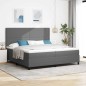 vidaXL Letto a Molle con Materasso e Luce LED Grigia 200x200 cm Tessuto Vellutato