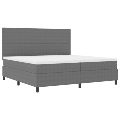 vidaXL Letto a Molle con Materasso e Luce LED Grigia 200x200 cm Tessuto Vellutato