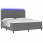 vidaXL Letto a Molle con Materasso e Luce LED Grigia 200x200 cm Tessuto Vellutato