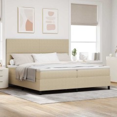 vidaXL Letto Box Spring con Materasso e Luce LED Verde Grigio 200x200 cm Tessuto in Velluto