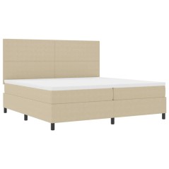 vidaXL Letto Box Spring con Materasso e Luce LED Verde Grigio 200x200 cm Tessuto in Velluto