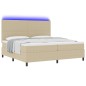 vidaXL Letto Box Spring con Materasso e Luce LED Verde Grigio 200x200 cm Tessuto in Velluto vidaXL Letto Box Spring con Materasso e Luce LED Verde Grigio 200x200 cm Tessuto in Velluto