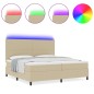 vidaXL Letto Box Spring con Materasso e Luce LED Verde Grigio 200x200 cm Tessuto in Velluto vidaXL Letto Box Spring con Materasso e Luce LED Verde Grigio 200x200 cm Tessuto in Velluto