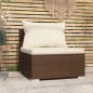 Divano Centrale da Giardino con Cuscini in Polyrattan Marrone Divano Centrale da Giardino con Cuscini in Polyrattan Marrone