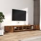 Set Mobili TV 3pz con Luci LED Rovere Fumo in Legno Multistrato Set Mobili TV 3pz con Luci LED Rovere Fumo in Legno Multistrato