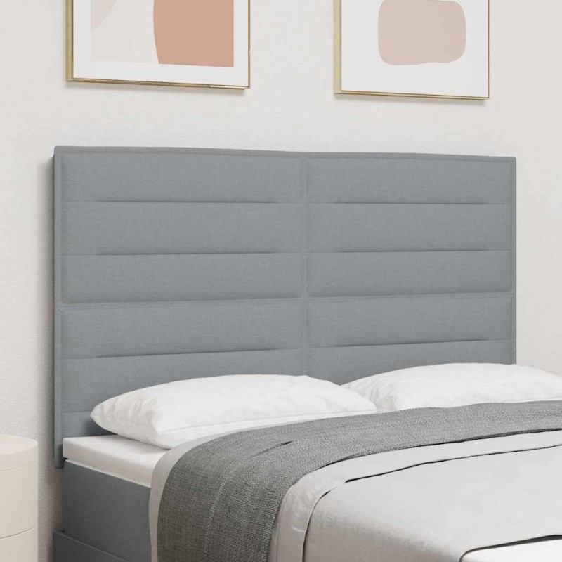 vidaXL Testiera Linee Design Grigia Chiara 140 cm Tessuto vidaXL Testiera Linee Design Grigia Chiara 140 cm Tessuto