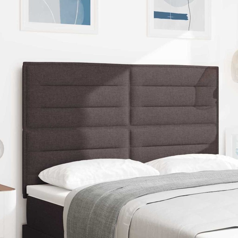 vidaXL Testiera Design Lines Marrone Scuro 140 cm Tessuto