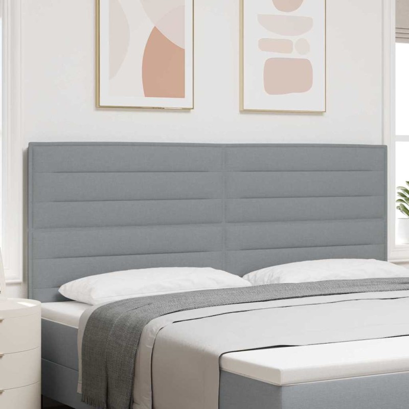 vidaXL Testiera Design Linee Grigio Chiaro 200 cm Tessuto