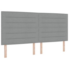 vidaXL Testiera Design Linee Grigio Chiaro 200 cm Tessuto