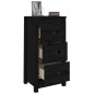 Credenze 2 pz Nere 40x35x80 cm in Legno Massello di Pino Credenze 2 pz Nere 40x35x80 cm in Legno Massello di Pino