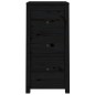 Credenze 2 pz Nere 40x35x80 cm in Legno Massello di Pino Credenze 2 pz Nere 40x35x80 cm in Legno Massello di Pino