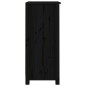 Credenze 2 pz Nere 40x35x80 cm in Legno Massello di Pino Credenze 2 pz Nere 40x35x80 cm in Legno Massello di Pino