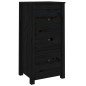 Credenze 2 pz Nere 40x35x80 cm in Legno Massello di Pino Credenze 2 pz Nere 40x35x80 cm in Legno Massello di Pino