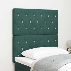 vidaXL Testiera Botanica con bottoni in cristallo verde scuro, 80 cm in velluto