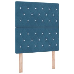 vidaXL Testiera Blu Scuro in Velluto con Bottoni in Cristallo, 80 cm