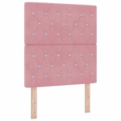 vidaXL Testiera con bottoni in cristallo, rosa, 80 cm, velluto