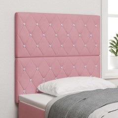 vidaXL Testiera con bottoni di cristallo, rosa, 100 cm, in velluto.
