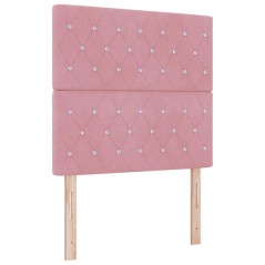 vidaXL Testiera con bottoni di cristallo, rosa, 100 cm, in velluto.