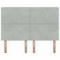 vidaXL Testiera in Velluto Grigio Chiaro con Pulsante di Cristallo, 140 cm