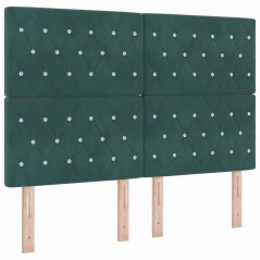 vidaXL Testiera Verde Scuro 140 cm in velluto con bottoni in cristallo