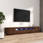 Set Mobili TV 3pz con Luci LED Rovere Marrone Legno Multistrato Set Mobili TV 3pz con Luci LED Rovere Marrone Legno Multistrato
