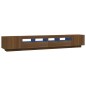 Set Mobili TV 3pz con Luci LED Rovere Marrone Legno Multistrato Set Mobili TV 3pz con Luci LED Rovere Marrone Legno Multistrato