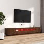 Set Mobili TV 3pz con Luci LED Rovere Marrone Legno Multistrato Set Mobili TV 3pz con Luci LED Rovere Marrone Legno Multistrato