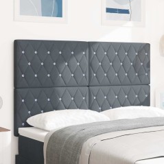 vidaXL Testiera con Bottoni Crystals Grigio Scuro 160 cm in Velluto