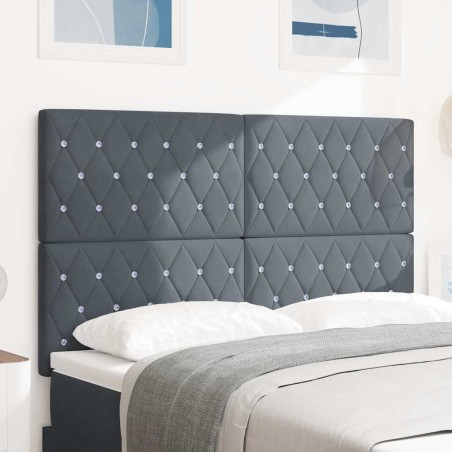 vidaXL Testiera con Bottoni Crystals Grigio Scuro 160 cm in Velluto