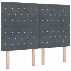 vidaXL Testiera con Bottoni Crystals Grigio Scuro 160 cm in Velluto