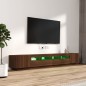 Set Mobili TV 3pz con Luci LED Rovere Marrone Legno Multistrato Set Mobili TV 3pz con Luci LED Rovere Marrone Legno Multistrato