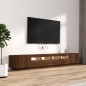 Set Mobili TV 3pz con Luci LED Rovere Marrone Legno Multistrato Set Mobili TV 3pz con Luci LED Rovere Marrone Legno Multistrato