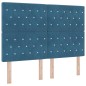 vidaXL Testiera vitaXL con Bottone di Cristallo Blu Scuro in Velluto, 160 cm