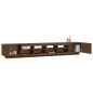 Set Mobili TV 3pz con Luci LED Rovere Marrone Legno Multistrato Set Mobili TV 3pz con Luci LED Rovere Marrone Legno Multistrato